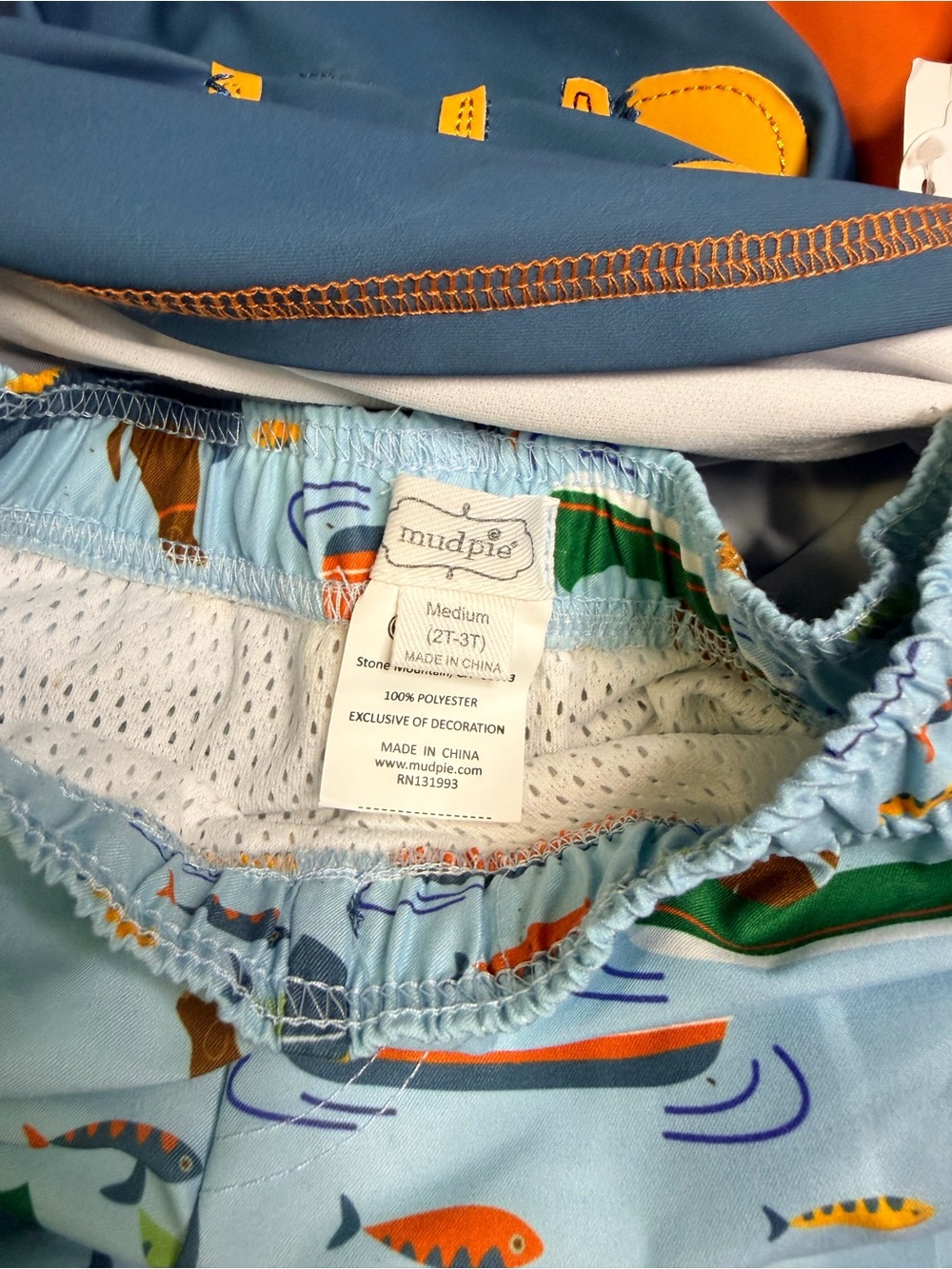 NWT Mud Pie Jump In The Lake 2pc boys rash guard & swim trunks Size 2T/3T SKUB29 - Picture 9 of 13